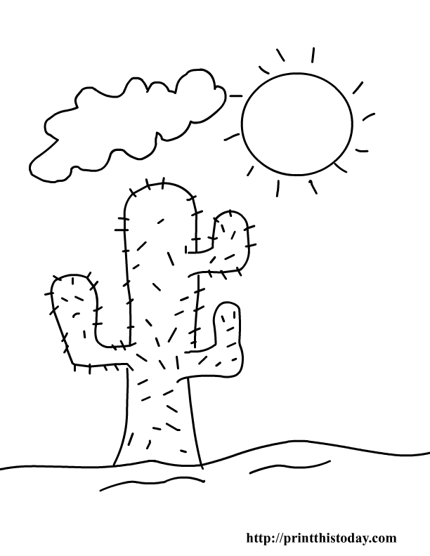 612x792 Pics Of Cactus Coloring - Cactus Drawing Outline