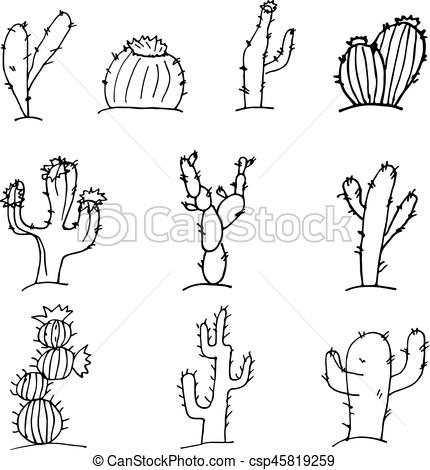 Cactus Drawing Outline at PaintingValley.com | Explore collection of ...