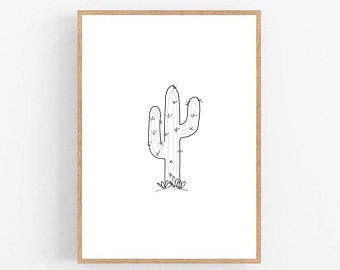 340x270 Cactus Line Art Etsy - Cactus Line Drawing
