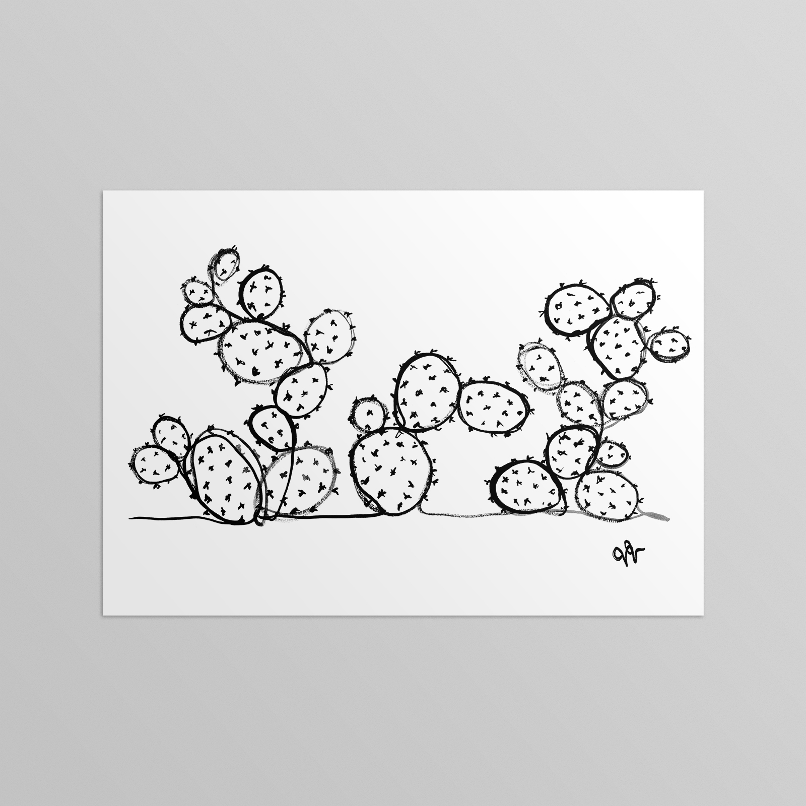 1600x1600 cacti - Cactus Line Drawing