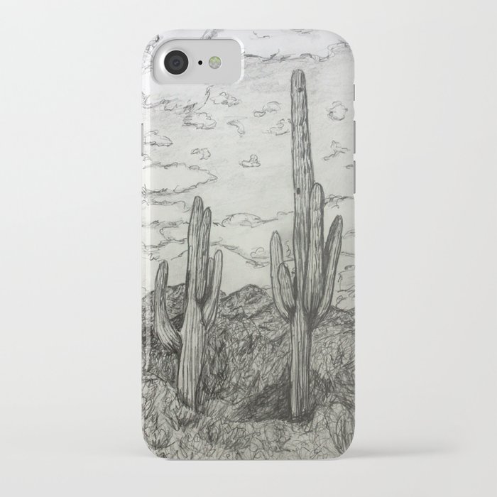700x700 saguaro cactus pencil drawing iphone case - Cactus Pencil Drawing