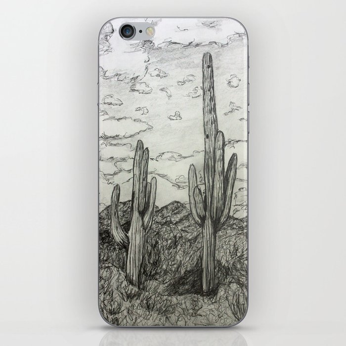 700x700 saguaro cactus pencil drawing iphone skin - Cactus Pencil Drawing