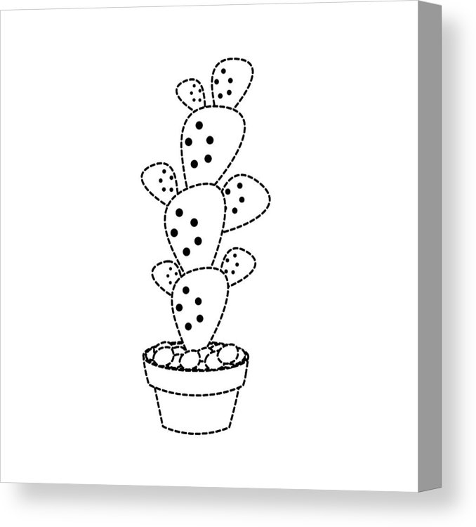 678x750 Cactus Plant Draw Canvas Print Canvas Art - Cactus Plant Drawing