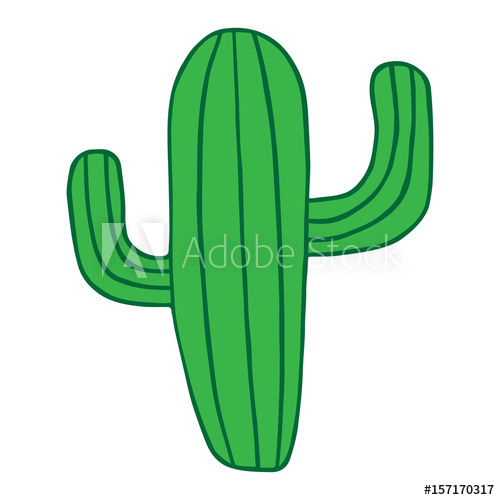 500x500 Green Cactus Plant Isolated Vector Illustration Drawing Mexican - Cactus Plant Drawing