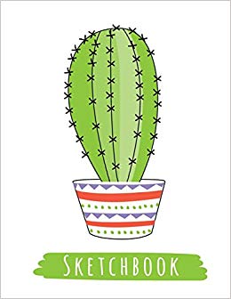 260x336 sketchbook pretty cactus plant, large blank sketchbook for girls - Cactus Plant Drawing