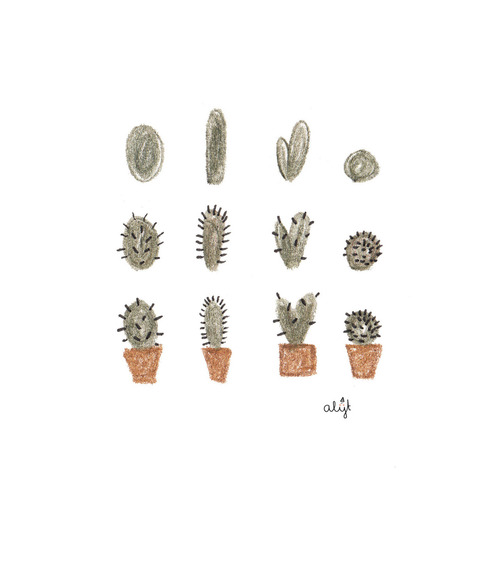 500x573 Circle Birthday - Cactus Tumblr Drawing