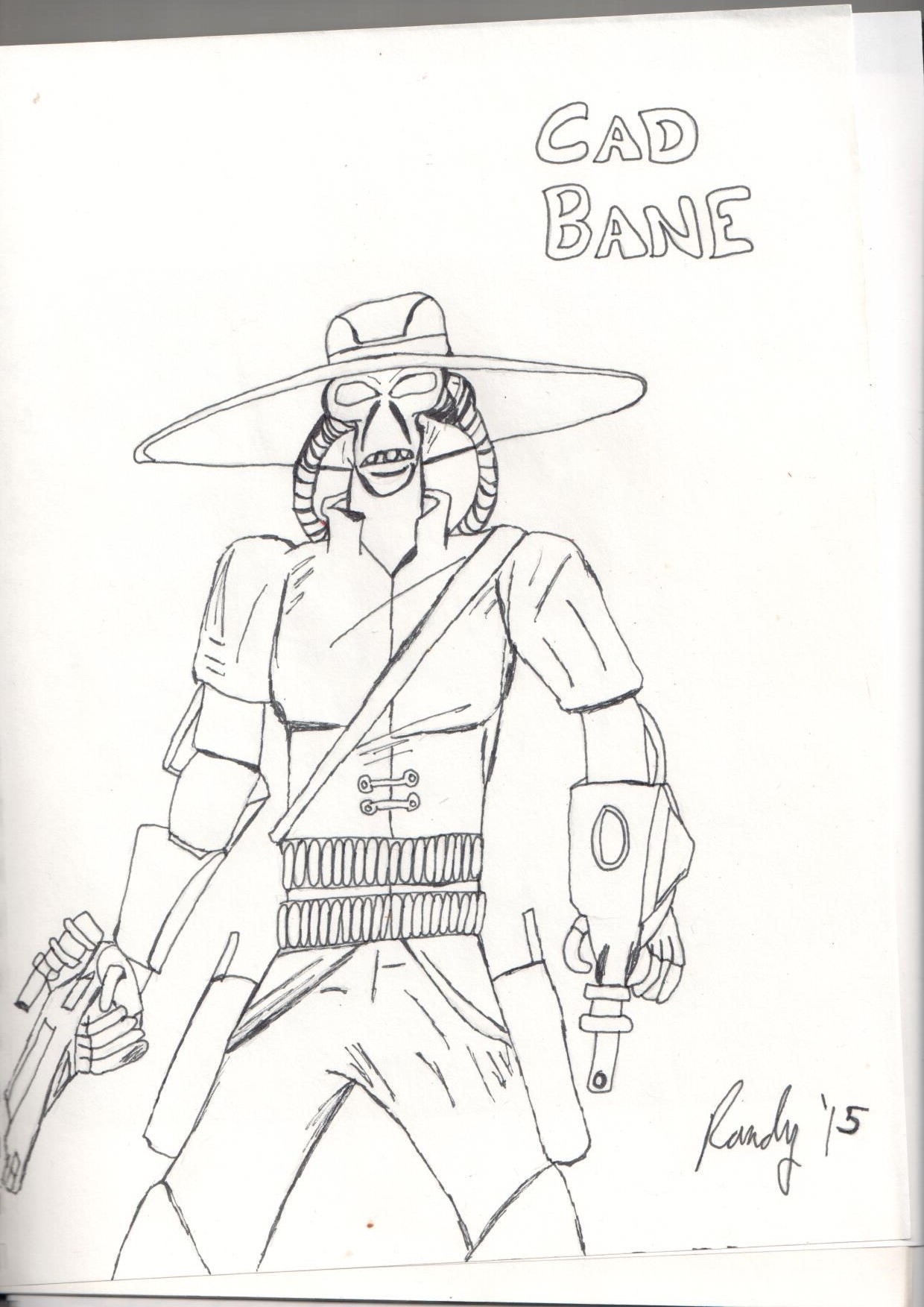 1240x1753 Cad Bane My Nerdy Comic Drawings - Cad Bane Drawing
