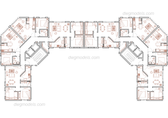 540x380 residential building dwg, free cad blocks download - Cad Building Drawing