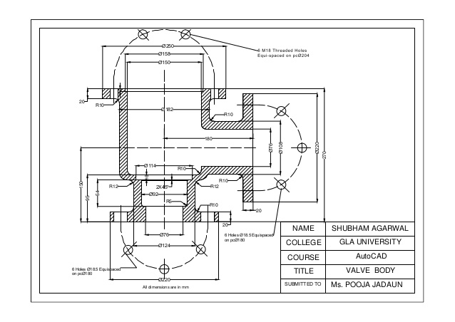 638x452 Auto Cad Drawing Valve Body - Cad Drawing