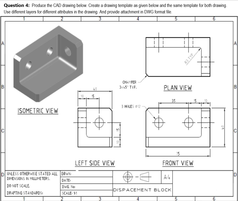 993x840 solved question produce the cad drawing below create - Cad Drawing