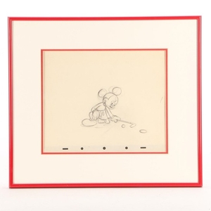 300x300 Graphite Production Drawing Of Mickey Mouse From Canine - Caddy Drawing