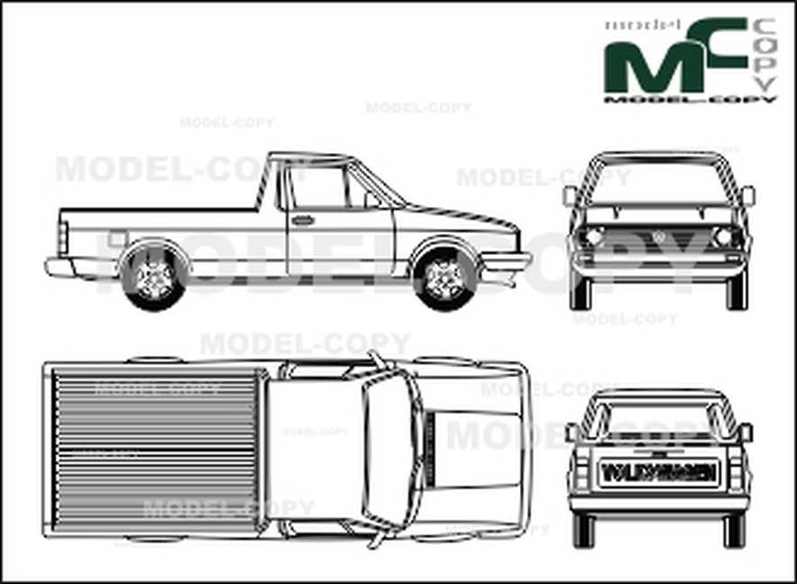 886x649 Volkswagen Caddy Pick Up - Caddy Drawing