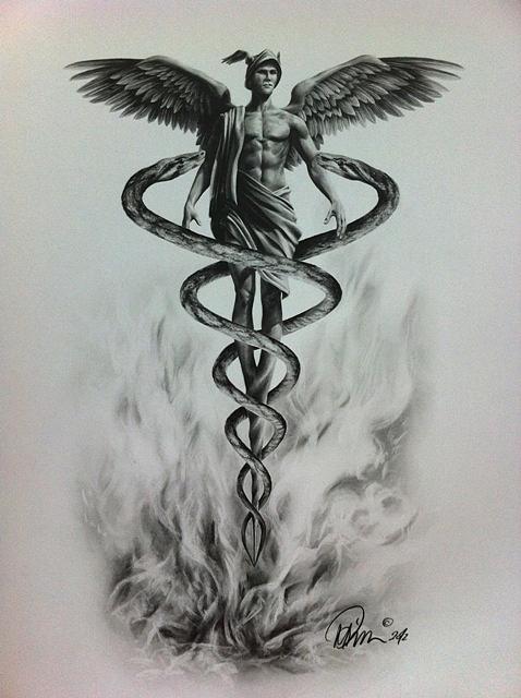 478x640 caduceus drawing - Caduceus Drawing