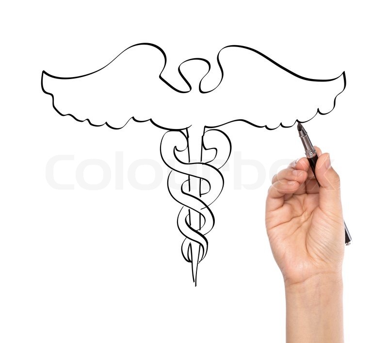 800x707 hand draw medical background with stock photo colourbox - Caduceus Drawing