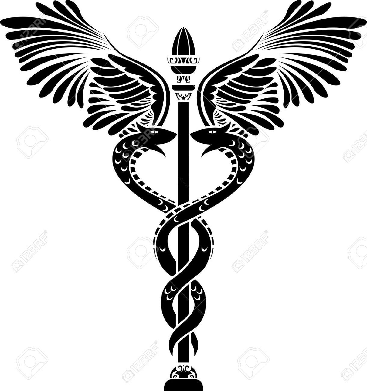 Caduceus Drawing at PaintingValley.com | Explore collection of Caduceus ...