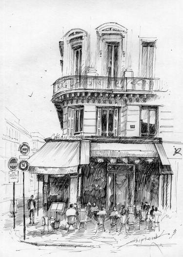 375x528 P A R I S I A N ` C A F E Drawing - Cafe Drawing