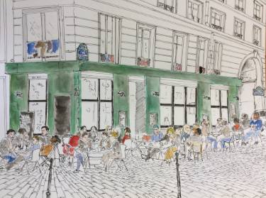 375x279 paris cafe drawing - Cafe Drawing