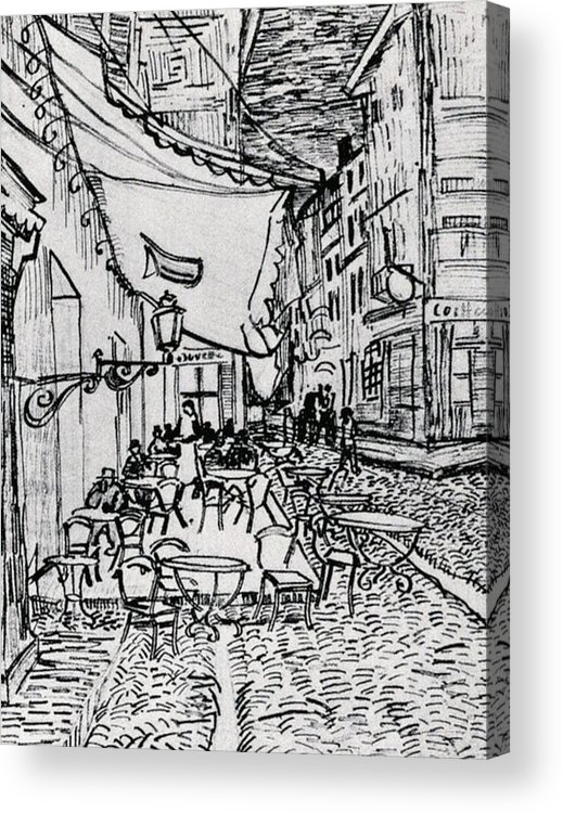 519x750 cafe terrace at night - Cafe Drawing