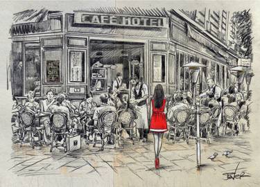 375x270 cafe hotel drawing - Cafeteria Drawing