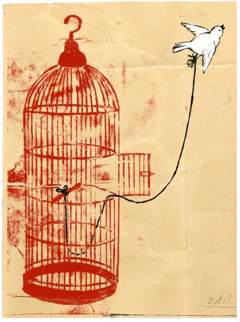 475x636 I Know Why The Caged Bird Sings - Caged Bird Drawing