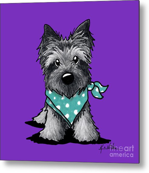 493x572 ash cairn terrier in dots metal print - Cairn Terrier Drawing