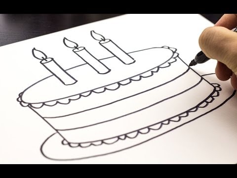 480x360 How To Draw A Birthday Cake - Cake Design Drawing