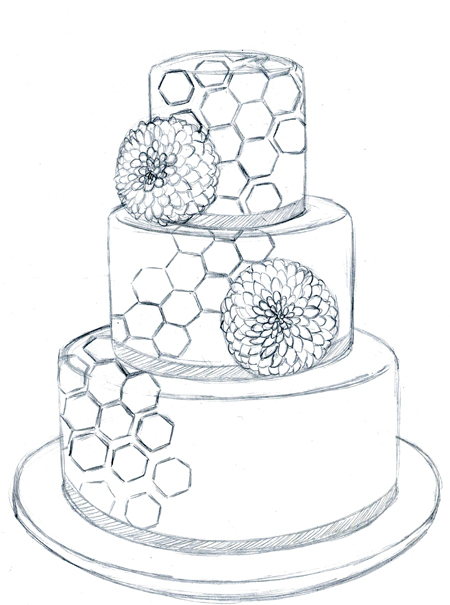450x605 Sugar Sketch Cake Design - Cake Design Drawing