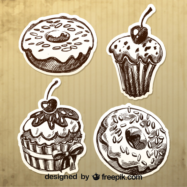 626x626 Vintage Hand Drawn Cakes Design Vector Free Download - Cake Design Drawing