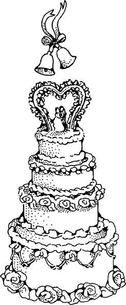 246x597 Wedding Cake Clip Art Free Vector In Open Office Drawing - Cake Design Drawing