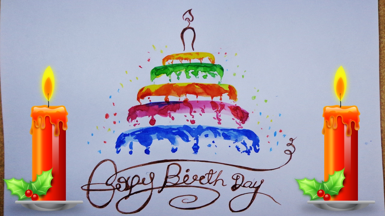 1280x720 Birthday Cake Designs For Kids Birthday Cake Drawing Step - Cake Design Drawing