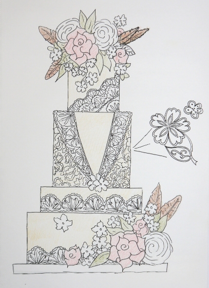 407x561 Cake Design And Transporting Wedding Cakes Long Distance - Cake Design Drawing