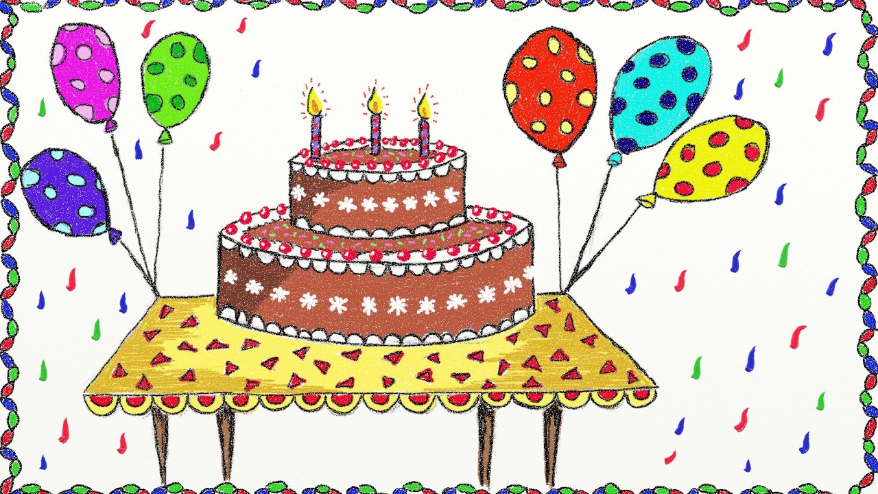 1280x720 drawing a simple birthday cake how to draw cake drawing - Cake Drawing