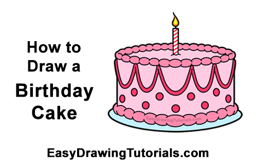 500x315 How To Draw A Birthday Cake Video Step - Cake Drawing