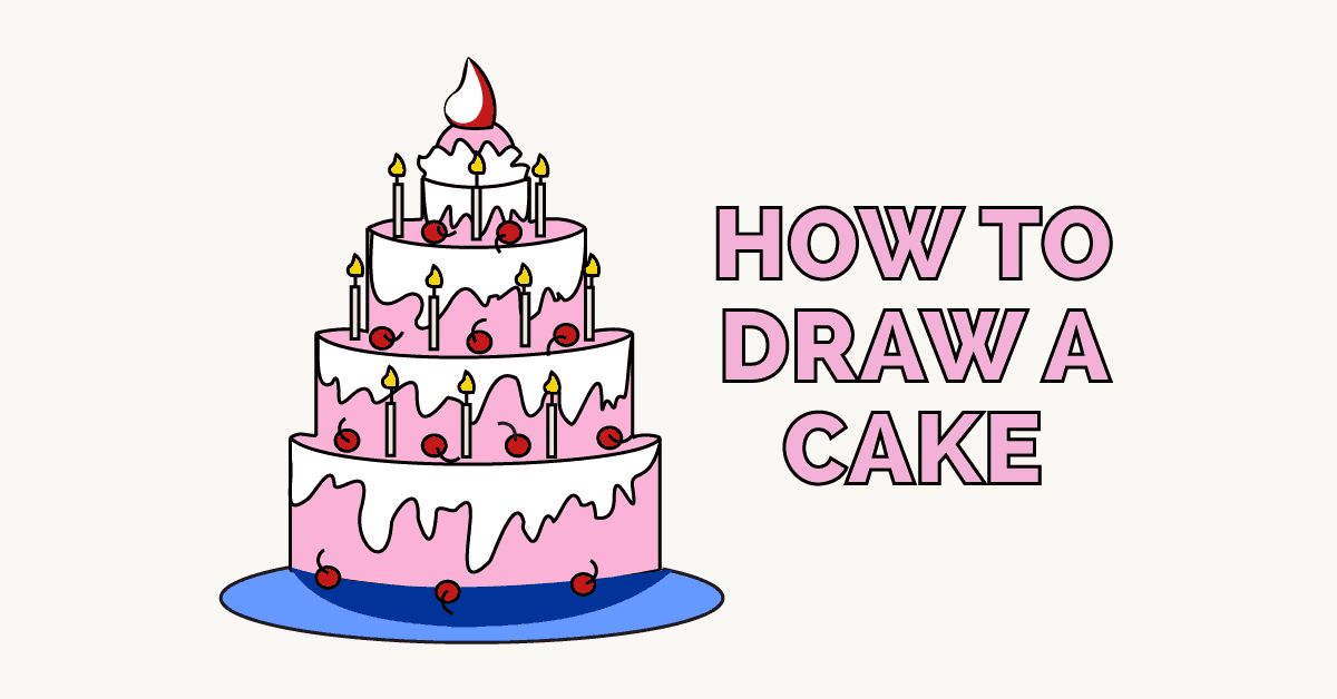 1200x628 How To Draw A Cake Easy Drawing Guides - Cake Drawing