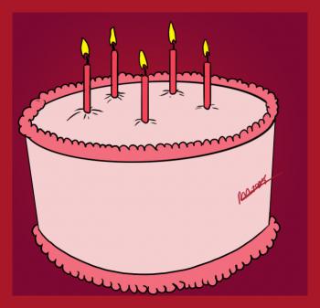 350x337 How To Draw How To Draw A Simple Birthday Cake - Cake Drawing