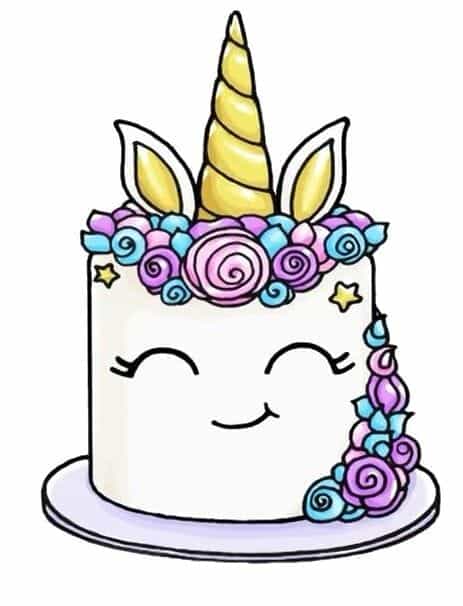 463x606 Unicorn Cake Drawing Uploaded - Cake Drawing