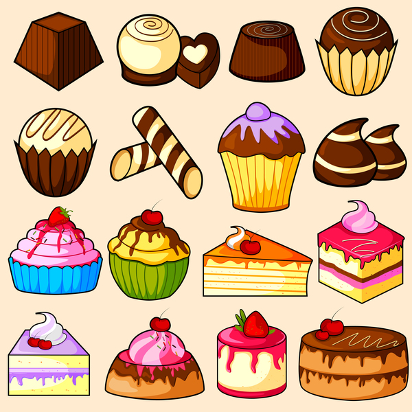 600x600 Cake Hand Drawing Vectors Set Free Download - Cake Drawing
