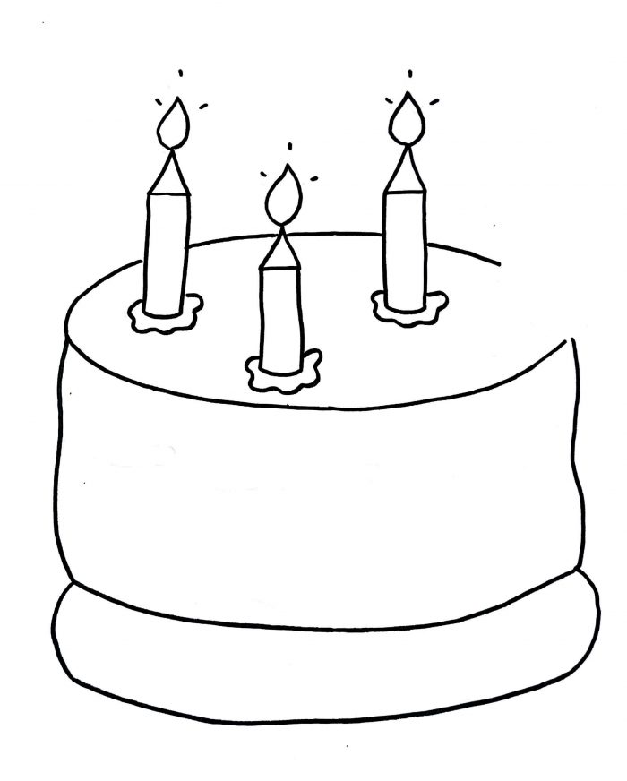 700x872 How To Draw Birthday Cake Step - Cake Drawing Easy