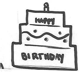 268x244 Birthday Cake - Cake Drawing Easy