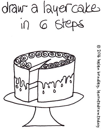 356x448 Learn To Draw A Cake In Learn To Draw How - Cake Drawing Easy