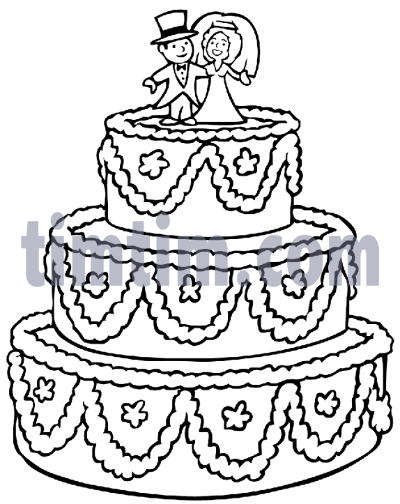 574x723 Free Drawing Of A Big Wedding Cake Bw From The Category Church - Cake Drawing Images