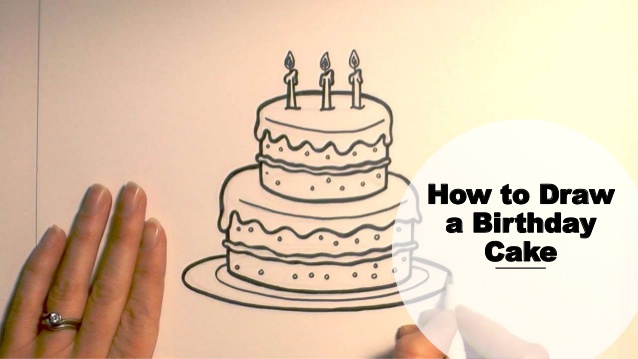 638x359 How To Draw A Birthday Cake - Cake Drawing Images