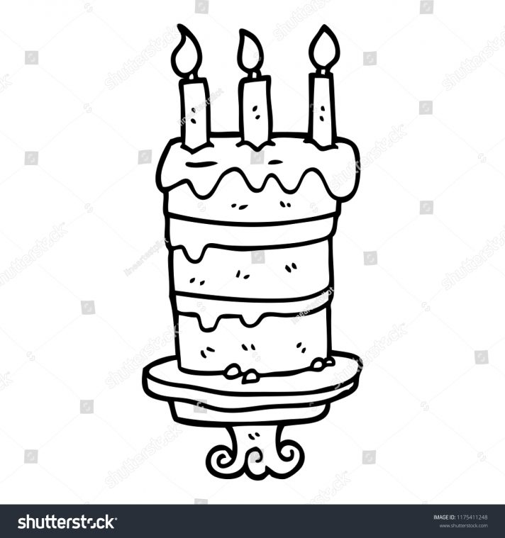 712x759 Simple Cake Drawing With Color Birthday Drawings How To Draw - Cake Drawing Images