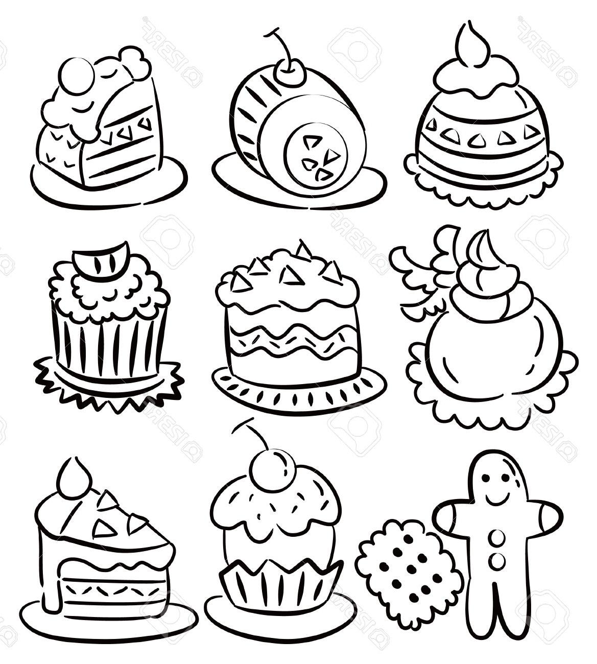 1169x1300 Best Hand Draw Cartoon Cake Icon Design - Cake Drawing Images