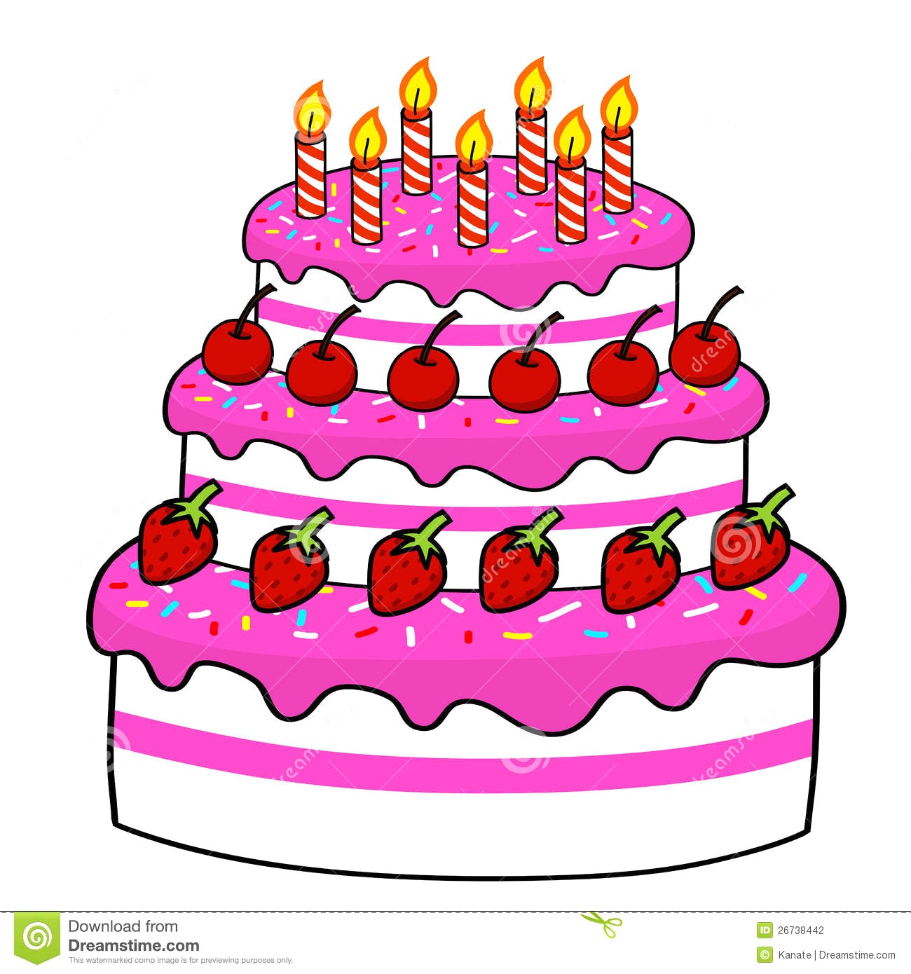 1300x1390 Birthday Cake Drawing Cartoon - Cake Drawing Images