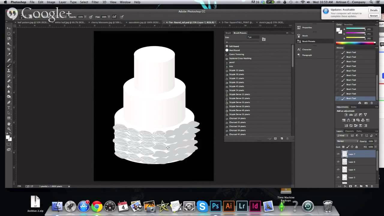 1280x720 Using Photoshop To Make Cake Sketches - Cake Drawing Template