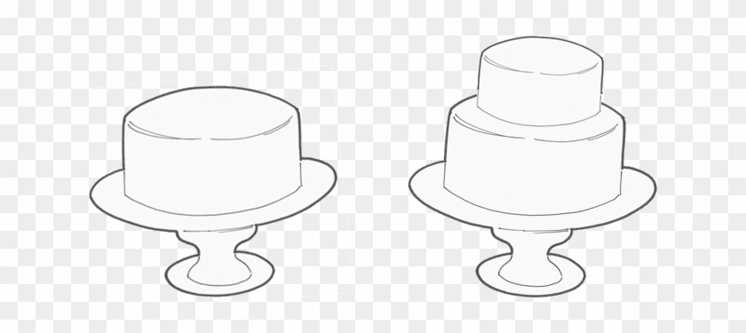 840x375 Drawn Cake Layer Cake - Cake Line Drawing