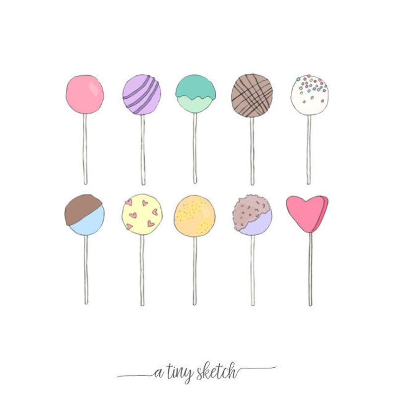 794x794 Cake Pop Clipart High Res Transparent Digital Images Etsy - Cake Pop Drawing