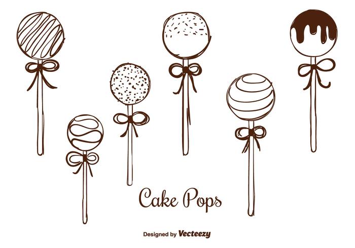 700x490 Hand Drawn Cake Pops Vectors - Cake Pop Drawing
