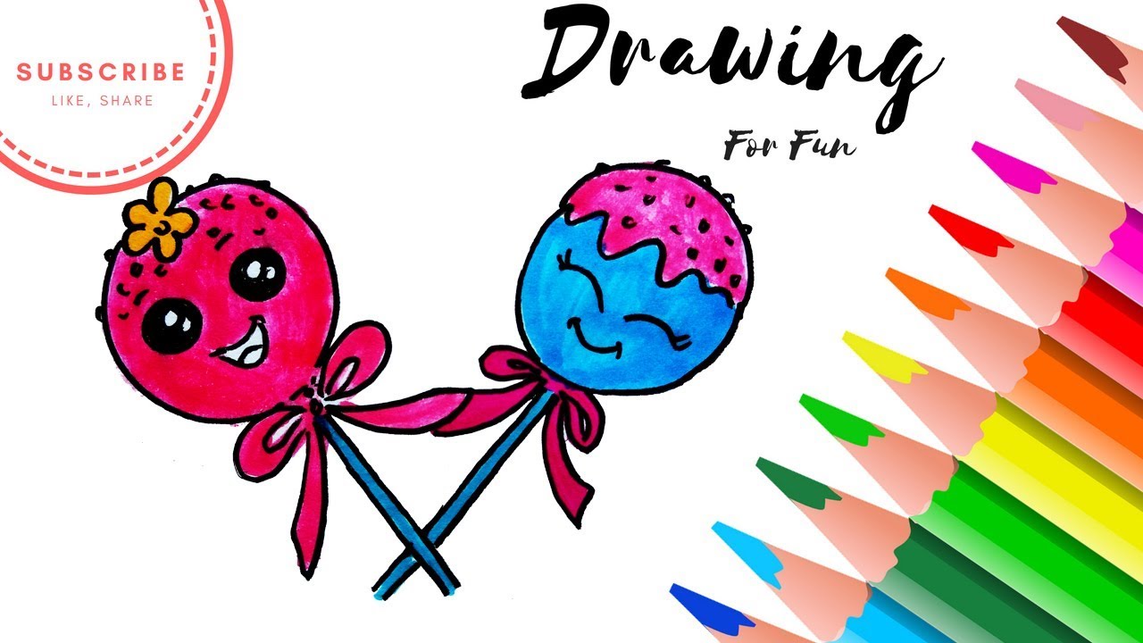 1280x720 How To Draw Cake Pop Easy - Cake Pop Drawing